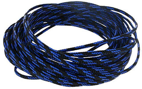 Othmro - Guaina per cavo regolabile, 3 mm x 10 m, in PET nero e blu, con protezione per cavi ignifuga, protezione per isolamento e dissipazione del calore