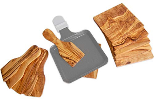 D.O.M.® Raclette Spatula and Saucer Made of Olive Wood (Set of 6) Spatula and Saucer