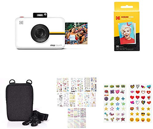 KODAK Step Touch Paquete de Regalo de Cámara Instantánea con 3.5 Pulgadas LCD Pantalla Táctil, Blanco