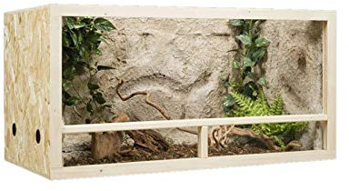 QLS Terrarium Holzterrarium 120x60x60cm Holz Glas Belüftung Seitenbelüftung