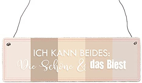 Interluxe Holzschild - Ich kann beides: die Schöne und das Biest. NEU21 - Geschenk für Beste Freundin, Frauen, Märchen