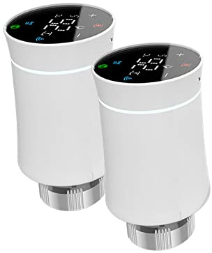 Qiumi Valve d'actionneur de radiateur,Tuya ZigBee3.0,Thermostat programmable Intelligent,Réchauffeur de température, TRV, Alexa, Commande vocale