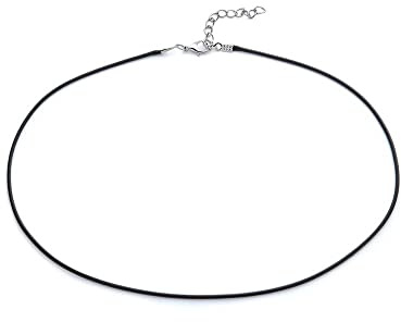OUTLETISSIMO® Collier cordon simili cuir unisexe couleur noir 1mmx54cm ET142, STANDARD, Similicuir, Sans objet, STANDARD, Simili cuir, Sans objet