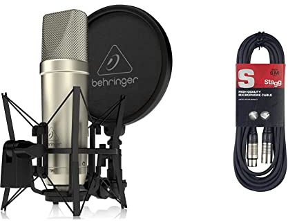Behringer TM1 Complete Recording Package with Large Diaphragm Condenser Microphone & Stagg SMC6 6 metre standard microphone cable