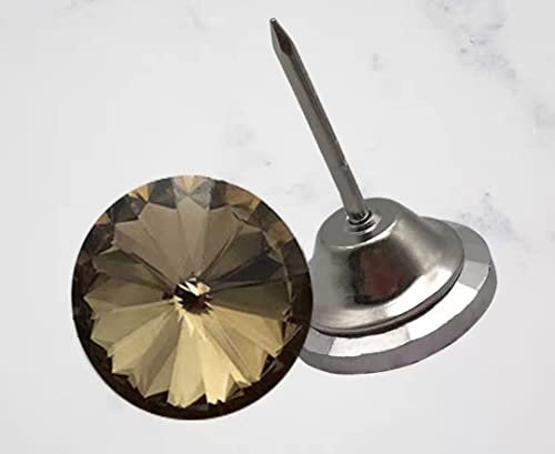 Nähknöpfe Polsterdekoration Nägel Sofanägel DIY Handwerk, 20 Stück Kristallknopf 20 mm Diamant Kristall Polsternägel Reißnägel Sofa Kopfteil Nähknöpfe Wanddekoration (Farbe: F, Größe: 20 mm 20 Stück)
