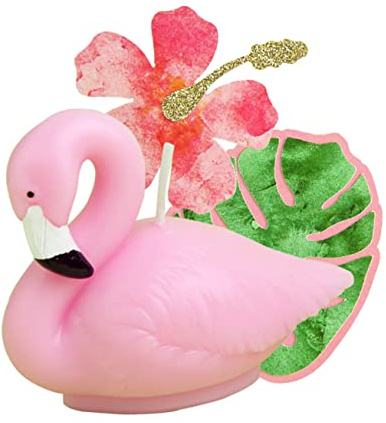 Abaodam Kreatives Flamingo Tortendekorationsset für Kindergeburtstag und Babyparty aus Papier und Wachs 3 Stück Einzigartige Geburtstagskuchen Deko