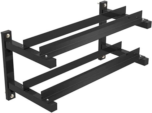 Hantelablage Wandmontierte Hantelablage Fitnessgeräte-Aufbewahrungsregal kann an der Wand aufgehängt werden Ein-Doppelschicht-Display Fitness-Rack-Aufbewahrung platzsparend (ohne Hanteln)-Double layer