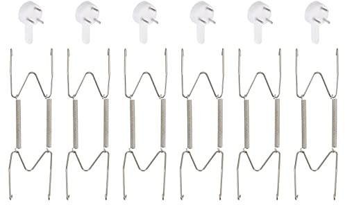 sourcing map Lot de 6 cintres invisibles en acier inoxydable de 15,2 cm avec 6 crochets muraux pour assiettes décoratives, argenté