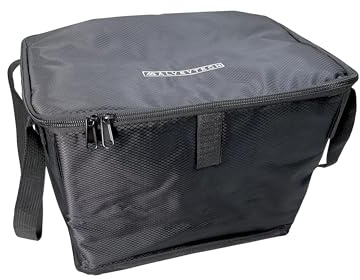 AlveyTech Black Insulated Basket Bag - Large Capacity Durable Ripstop Fabric Organizer Bags with PE Foam, Zipper, Secure Hook and Loop Straps, Storage Accessories for Bicycles, Electric Bike & Scooter