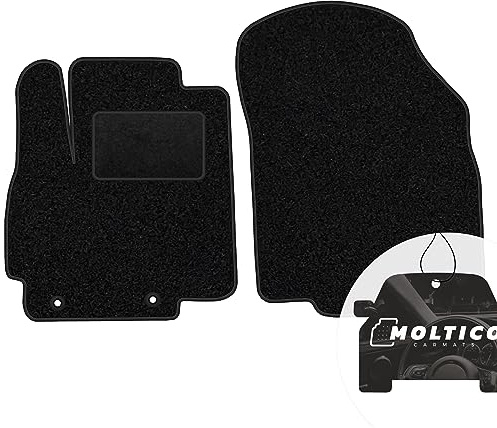 moto-MOLTICO Vorne Fußmatten Auto Velours Autoteppiche | Schwarz Automatten Set 2-teilig passend für Mitsubishi Space Star ab 2013