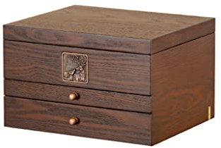 NEWNAN Schmuckschatulle 10,23 Zoll Schmuckschatulle aus Holz Retro-Aufbewahrungsbox Kleine Schmuckschatulle Zur Aufbewahrung von Ringen, Armbändern, Halsketten, Ohrringen, Uhren, Schmuckkästchen