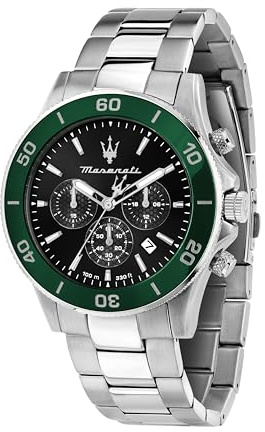 Maserati Reloj de Hombre, Cronógrafo, Analógico, Correa de Acero, Colección Competizione - R8873600008