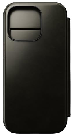 NOMAD Horween Schutzhülle für iPhone 16 Pro, modernes Leder, Grün / Chrom