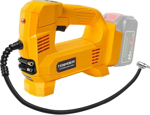 TENMOER Tire Inflator Air Compressor for Dewalt 20V Battery, 150PSI Portable Air Pump with Digital Pressure Gauge for Car,Motorcycle,Bicycle Balls (Too Only,No Battery)