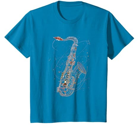 Saxophone Line Art Marching Band T-Shirt