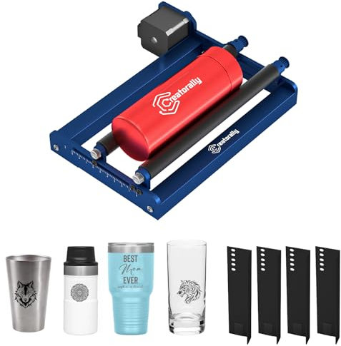 Creatorally Laser Rotary Roller, Y-axis Engraving Auxiliary Module with 17.5 cm Height Increasing Column, 360° Rotating for Laser Engraver Cup, Cylindrical Object