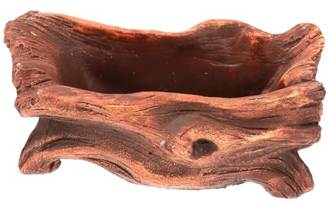 TINEASUR Kreativer Wasserfester Blumentopf Im Retro Holzstamm-Design Zement Pflanzgefäß Für Sukkulenten Für Zuhause Balkon Oder Schreibtisch Gelb