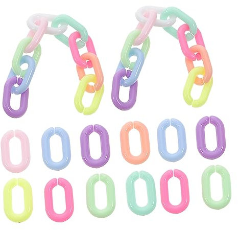 COHEALI 600 Stk Kunststoffkette Hosenkette offene Verbindungsringe Kettenglieder handgefertigte Kabelkette Türen stutzenhalter handmade ketten Quick-Link-Anschlüsse Ketten verbinden Acryl