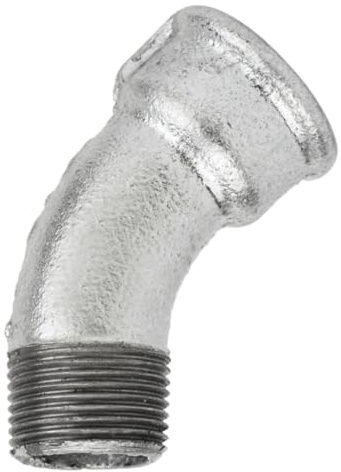 Home Invasion - Bogen gebogen 45° – Gusseisen verzinkt – M/F – 1 Zoll – 26 x 34 mm