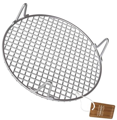 Turbokey Cooking Rack with 1.8 Height Legs 304 Stainless Steel Dia 8.25 Heavyweight Straight Wire Steaming Cooling Barbecue Rack/Carbon Baking Net/Grill/Pan Grate (210mm/8.25)