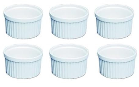 TAMLED Molde para tartas de 9 cm de diámetro, 6 unidades de 170 ml cada uno, moldes para tartas de porcelana, aptos para horno, para magdalenas, postres, soufflé, ragout fin, carne picante