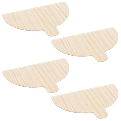 4 pala per pizza in legno con manico, tagliere per pizza semicircolare in legno, accessori per pizza fatta in casa, pane, frutta, verdura, formaggio