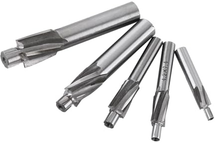 5 Pz Svasatore Fresa Fresa per Scanalatura Punte da Trapano Strumento 4 Flauti HSS-AL Taglio di Rame, Alluminio, Acciaio, Ghisa Lavorazione di Precisione