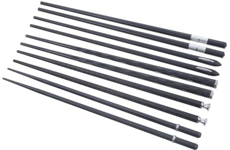 Cabilock 5 Pares De Palillos Antideslizantes De Aleación Para Sushi y Comidas Calientes Domésticos De Fibra De Vidrio Negro