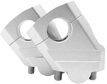 EQJSHL Handlebar Risers Clamp Motorcycle Handlebar Risers For H&onda NTV650 NTV 650 Deauville 700 Varadero 125 Handlebar Riser Bar Mount Handle Clamp(Silver)