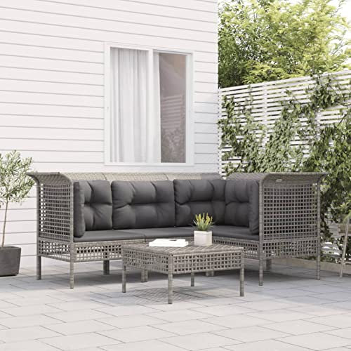 Fasba 5-TLG. Gartenlounge, Balkonlounge, Gartensofa, Terrassensofa, Loungesofa Outdoor, Loungemöbel Garten Rattan, Terrassen sitzmöbel, Gartenmöbel Set Rattan wetterfest/ 3187506