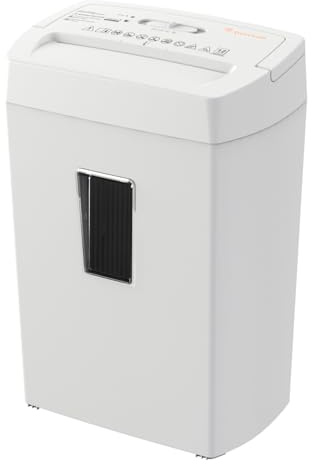Bonsaii Heavy-Duty Cross-Cut Shredder, Handles up to 12 Sheets at Once, Providing P-4 high Security, Credit Cards, Mail & taples, 5.5-Gallon bin with a Transparent Window, Use in Home Offices, White