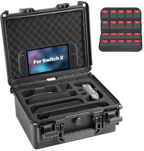 Migitec Hard Shell Carrying Case Compatible with Nintendo Switch 2 (2025), Travel Bag Holds Switch 2 Console, Dock, Joy-Con Grip, Pro Controller, 20 Game Cards, Power Adapter and Other Accessories