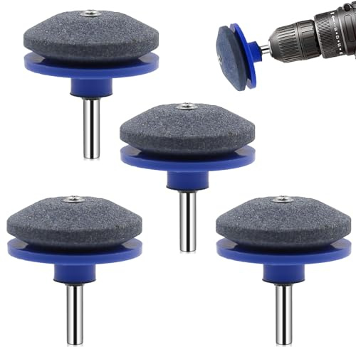 4pcs Schärfer Für Stumpfe Klingen Von Rasenmähern,Rasenmäher Messerschärfer | Rasenmähermesser,Rasenmähermesser Schleifen,Für Jede Elektrische Handbohrmaschine Und Gartengeräte (Blau)