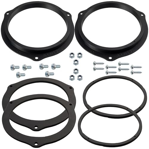 AERZETIX | Kit med 2 adaptrar/fästen för högtalare Ø165 mm för fram och bakdörrar | kompatibel med Opel Corsa D, Dacia Dokker Lodgy Sandero, Fiat Panda, Peugeot Boxer