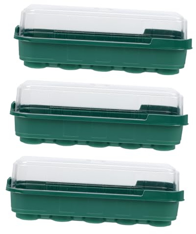 Didiseaon 3 Pezzi Vassoi per Germinazione Piante in Plastica da Semenzaio Leggero e Resistente per Serra Coltivazione e Nursery Giardinaggio Balcone