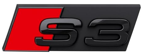 Audi 8Y0071805 Schriftzug S3 Emblem Plakette Kühlergrill Logo, schwarz/rot
