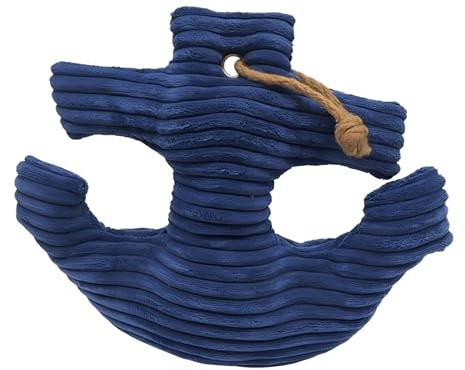 Relaxdays Türstopper Anker, dekorativer Türhalter, Sandfüllung, Baumwolle, Bodenpuffer, HBT: 38 x 42 x 28 cm, dunkelblau