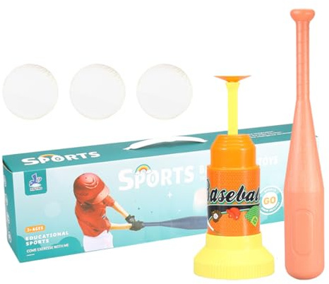 T-bollsset för barn 4-6 - Lättmonterad basebolltröja, pedagogisk sportleksak, säker plastbatt och set, träningsutrustning för tidig utveckling | Kul utomhusleksak Thanksgiving, jul, julklappar