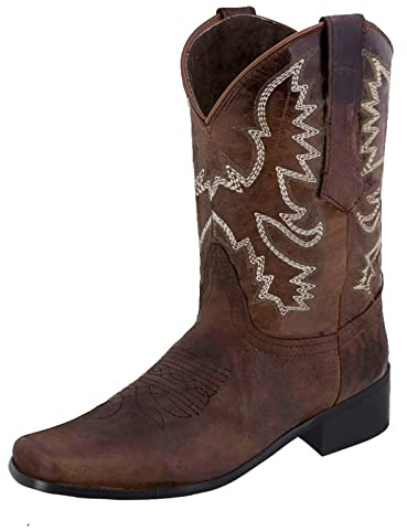 Generisch Botas de equitación de invierno antideslizantes sin cordones de punta redonda de tacón bajo para mujer Botas de vaquero occidental, marrón, 41 EU
