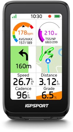 iGPSPORT BiNavi Air Bike Computer, 3.0'' Touchscreen MAP Voice Navigate Reroute Climb Smart Wireless GPS Cycle Computer
