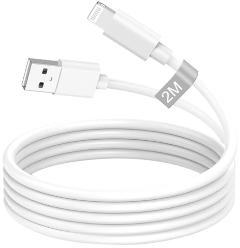 iPhone Ladekabel 2M,[MFi-Zertifiziert] iPhone USB auf Lightning Kabel Weiß Ladekabel Lightning Schnellladekabel,Lang ladekabel lightning Kabel für iphone 14/13/12/11/Pro Max/Plus/Mini/XR/8/6s/SE,iPad