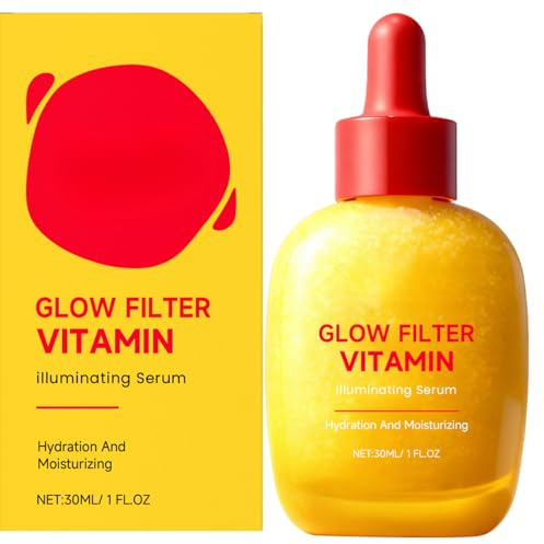 Glow Filter Vitamin ansiktsserum, ljusande lysande serum för strålande hud, fuktgivande lätt make-up prep-serum, radiance boost daglig hudvård för kvinnor, 30 ml (1 st)