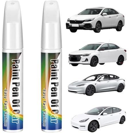 Yupaluz 2 Pcs 12ML Car Scratch Remover Pen,Car Touch Up Paint For Cars Scratch Repair And Scratch Remover (White)