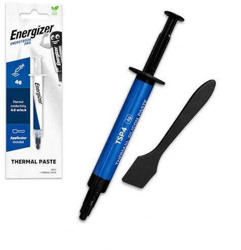 Energizer - Pâte Thermique Haute Performance Grise (4.0 W/m-°C) - Composé Dissipateur Chaleur Grande Capacité pour Processeur CPU, GPU PC & Console - Formule Sans Solvant - 4g
