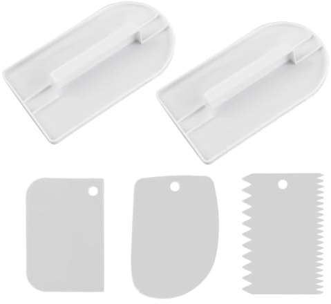 Cake Smoother Set, 5 Pcs Fondant Scraper Baking Tools | Fondant scraper tools for smooth icing, clean edges and DIY baking.