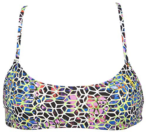 Arena Womens Rulebreaker Play Bandeau Bikini Top Athletic Sport Top for Women Swimsuit, Mosaic, X-Small US