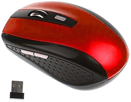 Gemini_mall® Wireless Mouse, 2.4G USB Wireless Mice Optical PC Laptop Notebook Computer Cordless Mouse with Nano Receiver, 6 Buttons, for Windows Mac Linux Vista Macbook Pro Apple iMac (Red)