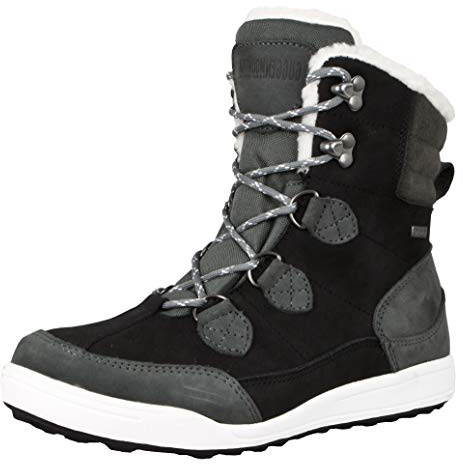 GUGGEN Mountain HPC57 Damen Fellstiefel gefüttert mit echter Lammwolle und Synthetik Winterstiefel Winterschuhe Echtleder Leder Stiefel wasserdicht mit Membran