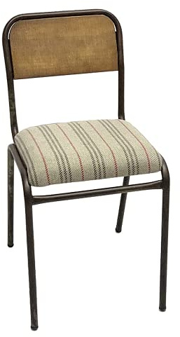 Addecor Sillas Comedor de Color Industrial | Sillas Salón de Hierro, Madera Maciza y Tela | 85 x 45 x 45 cm | Modelo Madrid | Silla Vintage con Diseño Tipo Loft