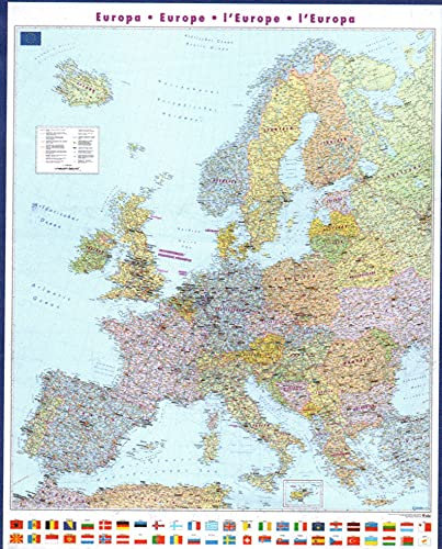 Helmut Lingen Verlag Wandkarte Europa A3 full color matte political MAPS
